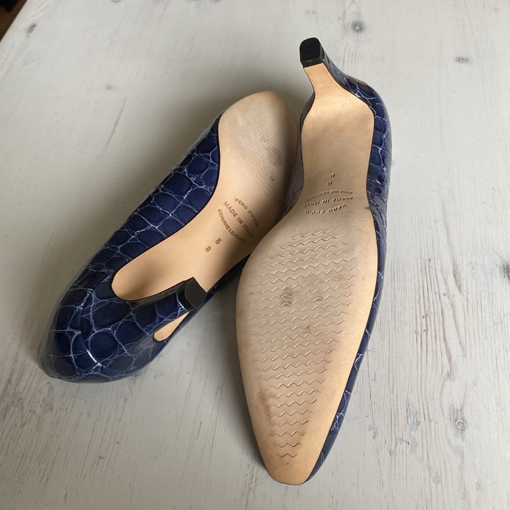 Roberto Capucci, Leather Pumps, Croc Embossed, Made in Italy, 8 - Picture 6 of 10